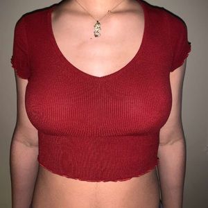 Lettuce rose crop top